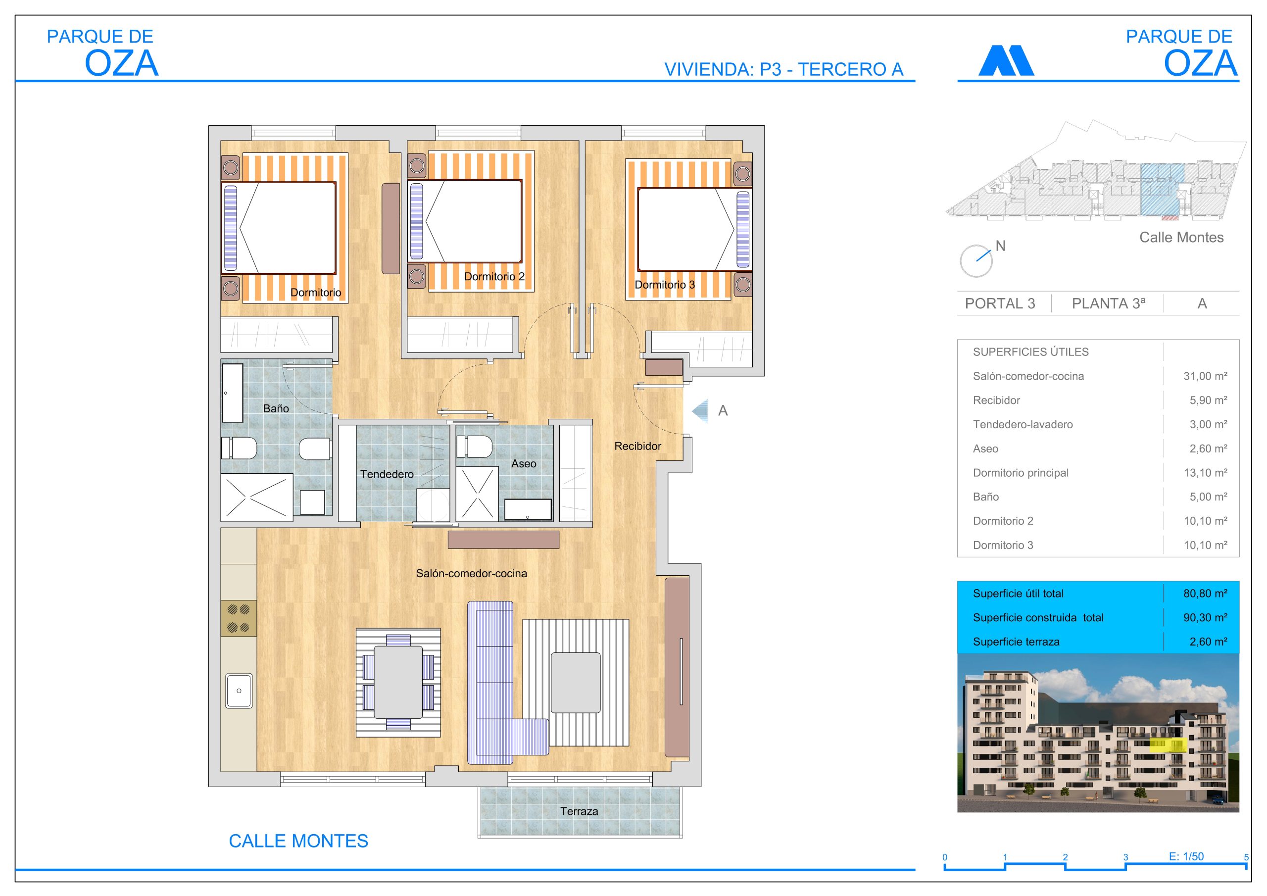 PLANTA 3 ESCALERA 3 TIPO A
