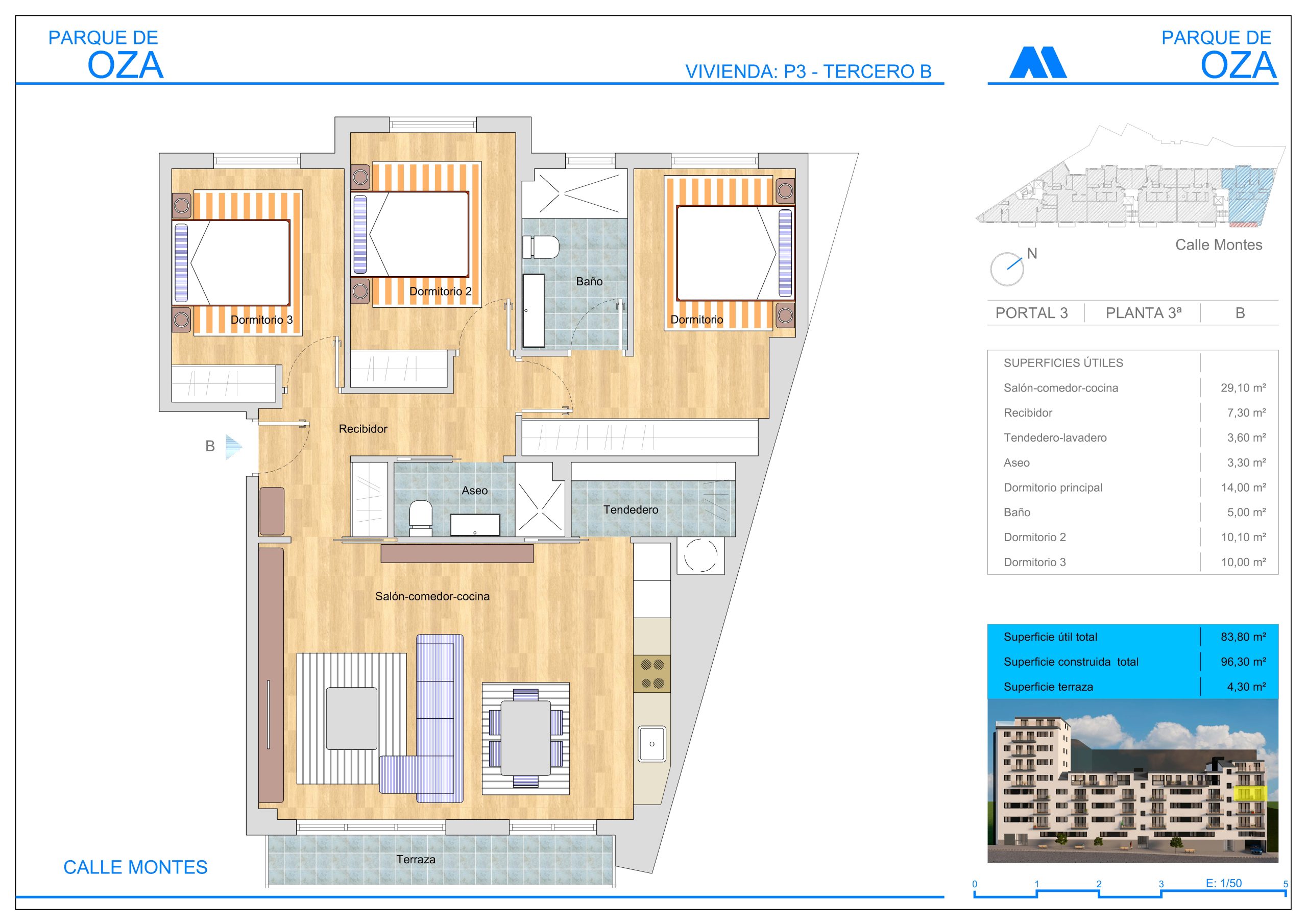 PLANTA 3 ESCALERA 3 TIPO B
