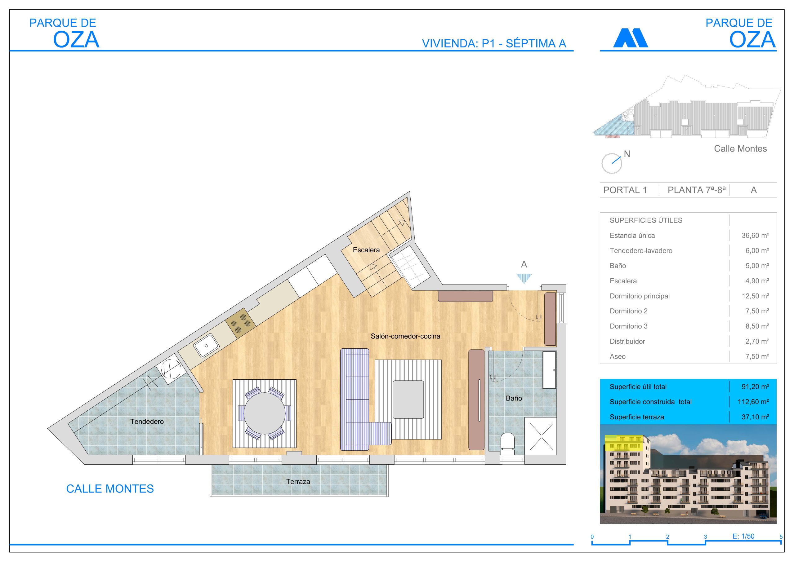 PLANTA 7 ESCALERA 1 DUPLEX A